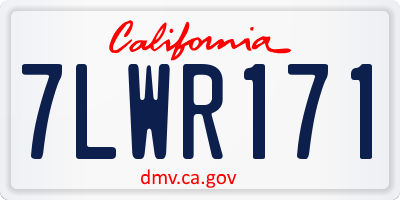 CA license plate 7LWR171