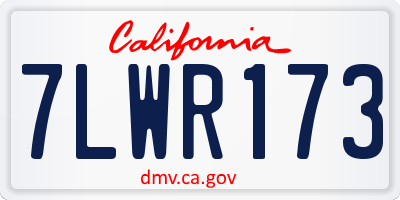 CA license plate 7LWR173
