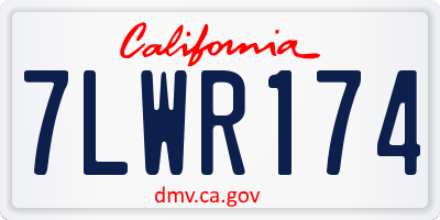CA license plate 7LWR174