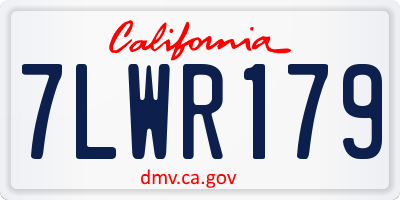 CA license plate 7LWR179