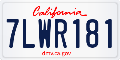 CA license plate 7LWR181