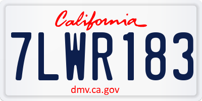 CA license plate 7LWR183