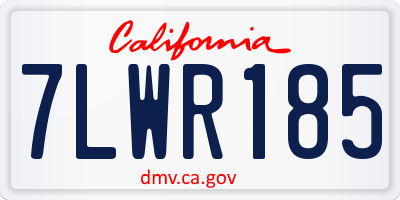CA license plate 7LWR185