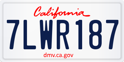 CA license plate 7LWR187
