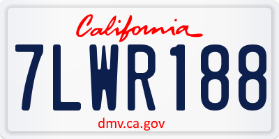 CA license plate 7LWR188