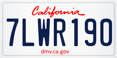 CA license plate 7LWR190