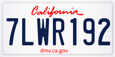 CA license plate 7LWR192