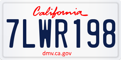 CA license plate 7LWR198