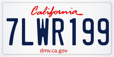 CA license plate 7LWR199