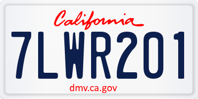 CA license plate 7LWR201