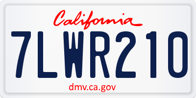 CA license plate 7LWR210