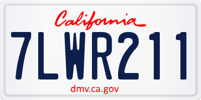 CA license plate 7LWR211