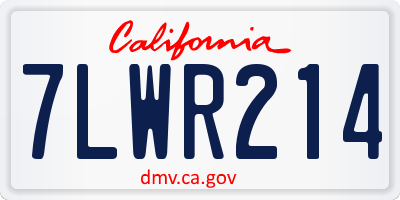 CA license plate 7LWR214