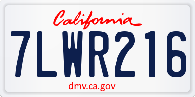 CA license plate 7LWR216