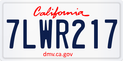 CA license plate 7LWR217
