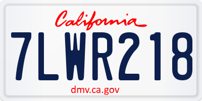 CA license plate 7LWR218