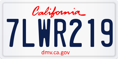 CA license plate 7LWR219