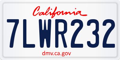 CA license plate 7LWR232
