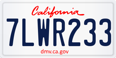 CA license plate 7LWR233