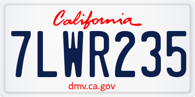 CA license plate 7LWR235
