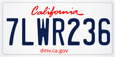 CA license plate 7LWR236