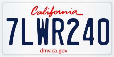 CA license plate 7LWR240