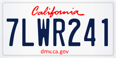 CA license plate 7LWR241