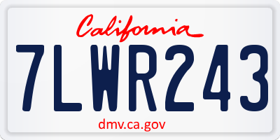 CA license plate 7LWR243