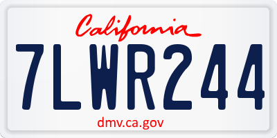 CA license plate 7LWR244
