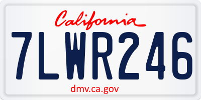 CA license plate 7LWR246