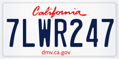 CA license plate 7LWR247