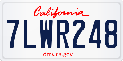 CA license plate 7LWR248