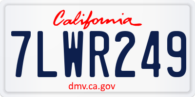 CA license plate 7LWR249