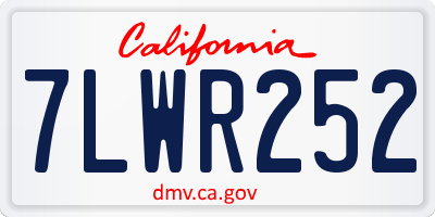 CA license plate 7LWR252