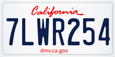 CA license plate 7LWR254
