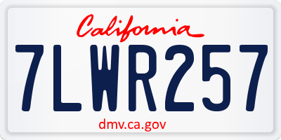 CA license plate 7LWR257