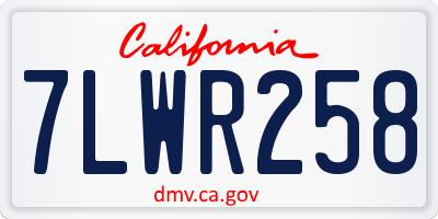 CA license plate 7LWR258
