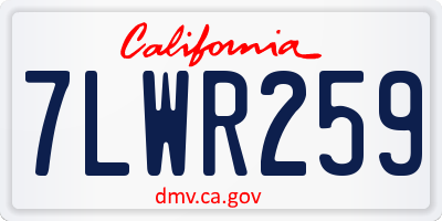 CA license plate 7LWR259