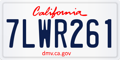 CA license plate 7LWR261