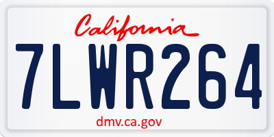 CA license plate 7LWR264