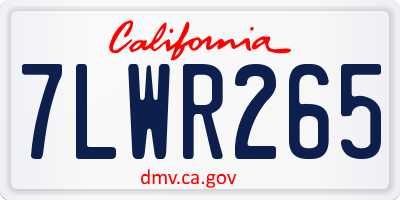 CA license plate 7LWR265