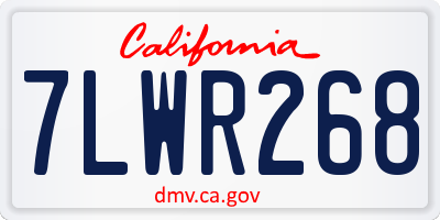 CA license plate 7LWR268
