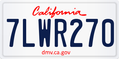 CA license plate 7LWR270