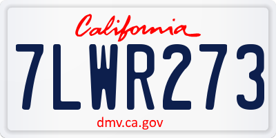 CA license plate 7LWR273
