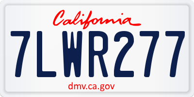 CA license plate 7LWR277