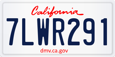 CA license plate 7LWR291