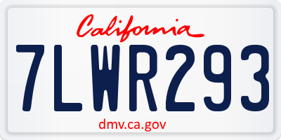 CA license plate 7LWR293