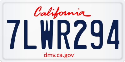 CA license plate 7LWR294