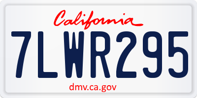 CA license plate 7LWR295
