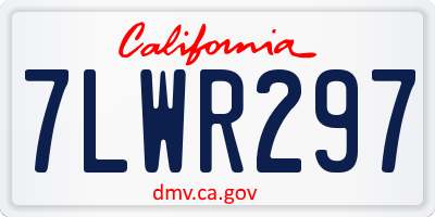 CA license plate 7LWR297